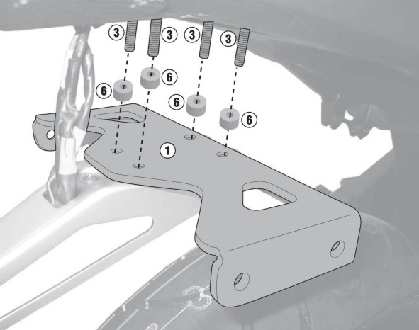 szerelvény oldaldoboz konzolhoz 1152KIT CB 500F 19-20 GIVI