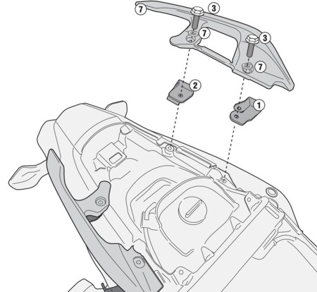 szerelvény oldaldoboz konzolhoz 1127KIT Integra 750 14-15 GIVI