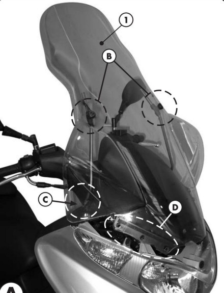 szerelvény szélvédőhöz D267KIT Burgman 125-200 K7-L3 06-13 GIVI