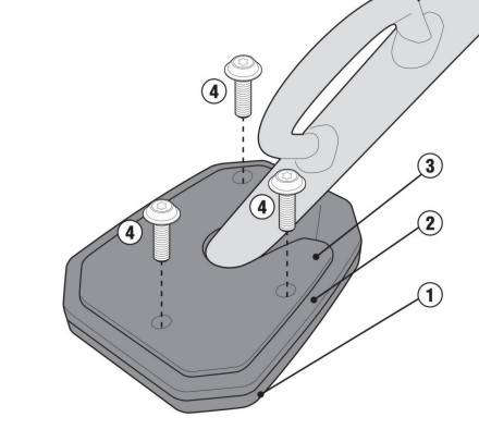 felület növelő adapter oldal támaszra ES3101 DL 650 V-Strom L2 GIVI