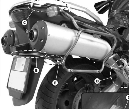 oldaldoboz tartó konzol PLX528 DL 1000 V-Strom 02-11 GIVI