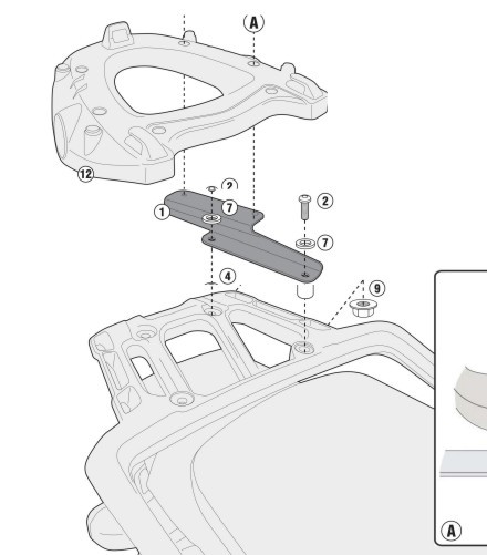 hátsó doboztartó konzol SR6403 Tiger Explorer 1200 12-15 GIVI