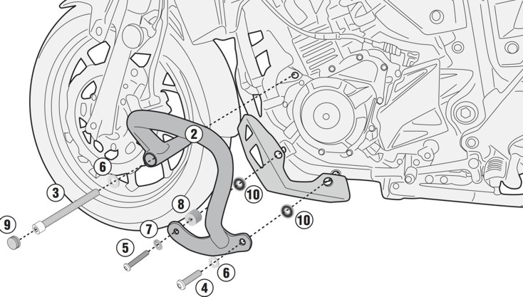 bukócső TN3116 DL 250 V-Strom 17-19 GIVI